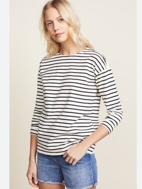 KULE The Boyfriend Long Sleeve Breton Stripe Tee XS excellent condition